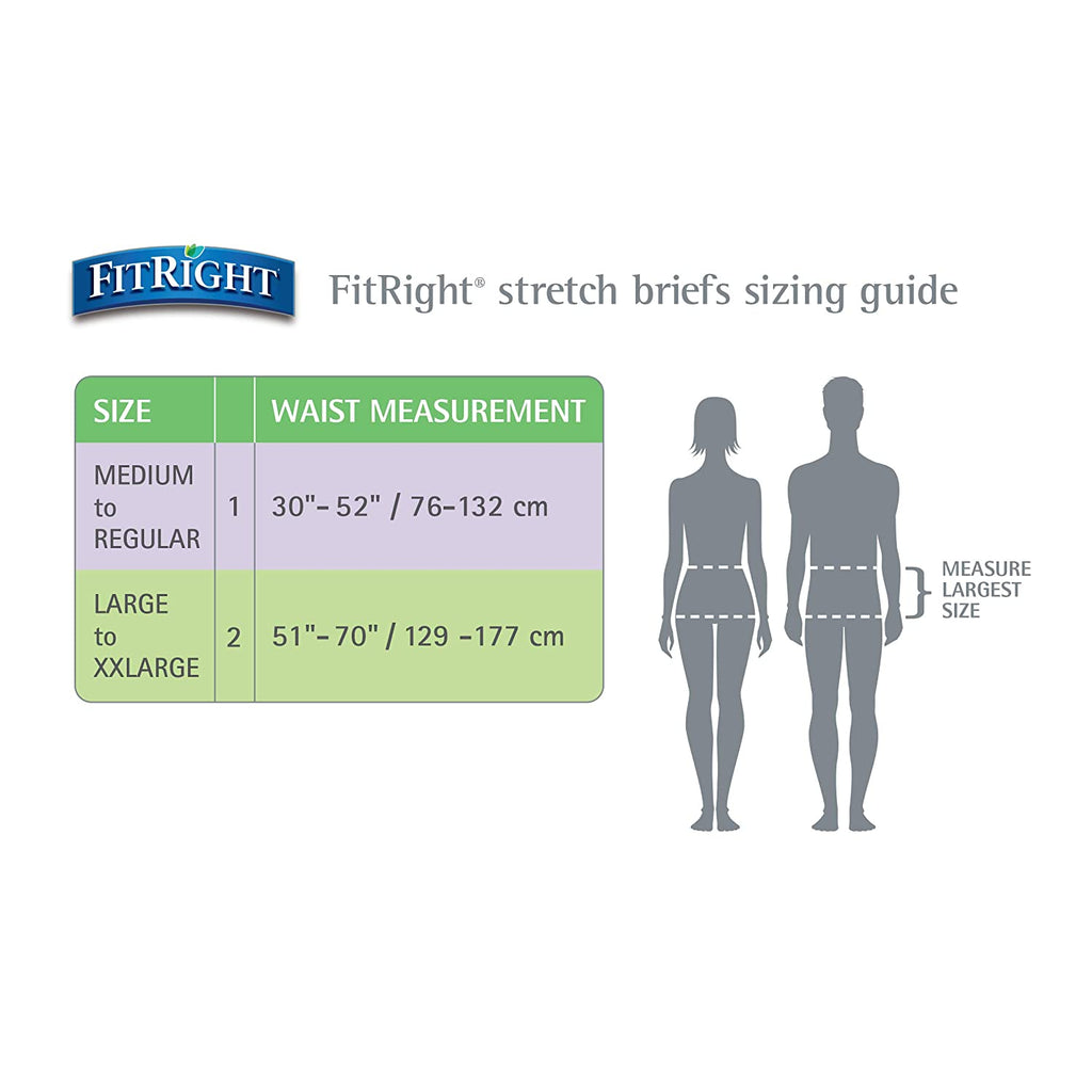 FitRight Ultra Adult Diapers, Disposable Incontinence Briefs with Tabs, Heavy Absorbency (80 Count)