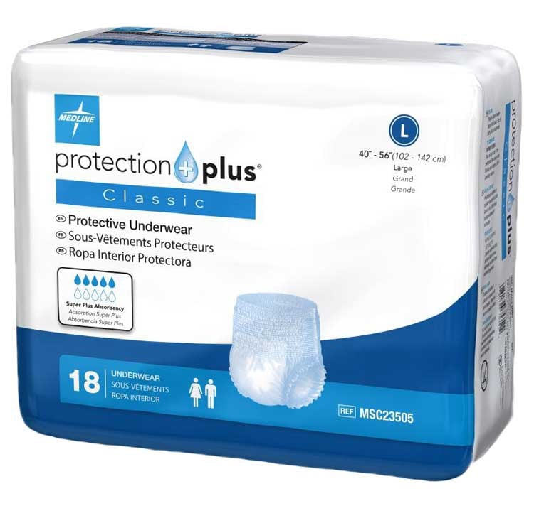 Medline Protection Plus Classic Adult Underwear Pull-Up