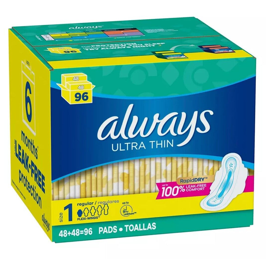 Always Ultra Thin Regular With Wings - Size 1 - 96 Count