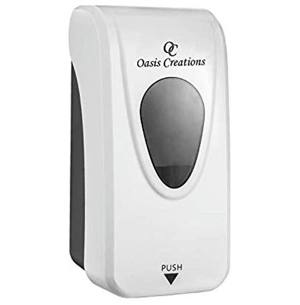 Oasis Creations Manual Soap and Hand Sanitizer Dispenser, Wall Mount - White